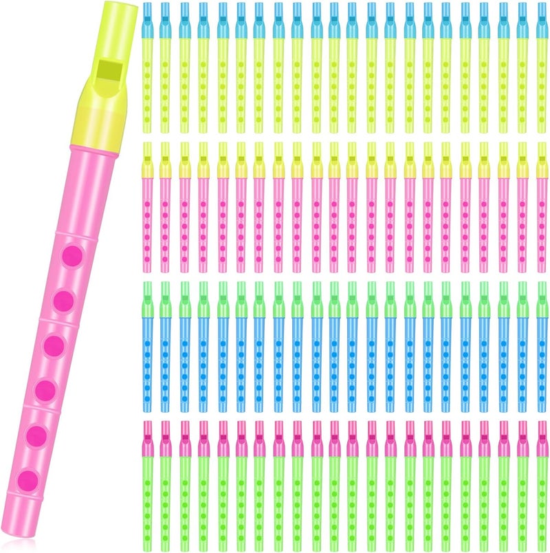 Lukmaa 100 Pcs Musical Recorder Bulk 6 Hole Plastic Recorders Kids Flute Music Instruments Descant Soprano Baroque Style Little Plastic Clarinet for Kids Student School Approved Beginner Gift - Image 1